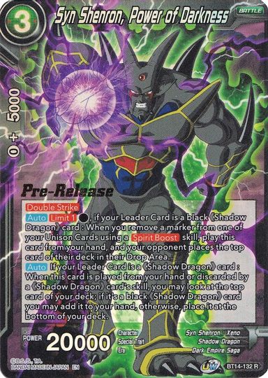 Syn Shenron, Power of Darkness (BT14-132) [Cross Spirits Prerelease Promos] | Shuffle n Cut Hobbies & Games