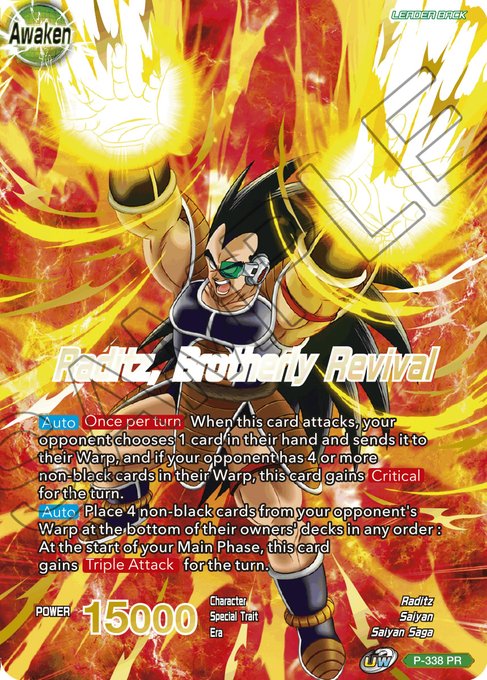 Raditz // Raditz, Brotherly Revival (Gold Stamped) (P-338) [Saiyan Showdown Prerelease Promos] | Shuffle n Cut Hobbies & Games