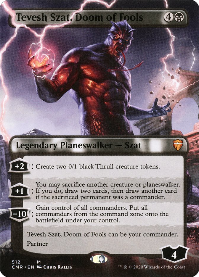 Tevesh Szat, Doom of Fools (Borderless) [Commander Legends] | Shuffle n Cut Hobbies & Games