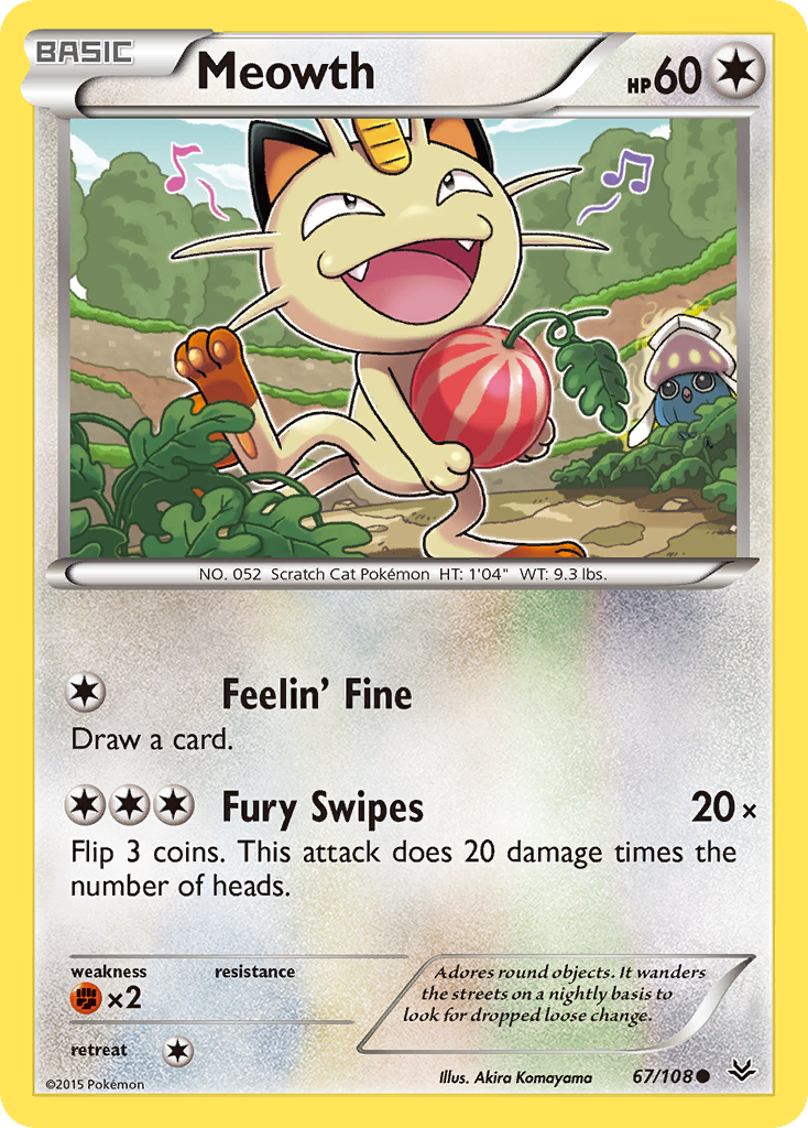 Meowth (67/108) [XY: Roaring Skies] | Shuffle n Cut Hobbies & Games