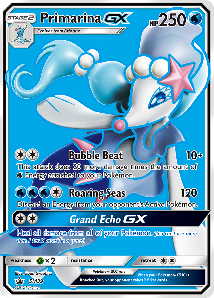 Primarina GX (SM39) [Sun & Moon: Black Star Promos] | Shuffle n Cut Hobbies & Games