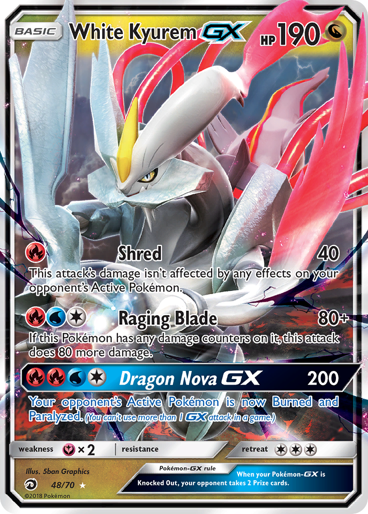 White Kyurem GX (48/70) [Sun & Moon: Dragon Majesty] | Shuffle n Cut Hobbies & Games