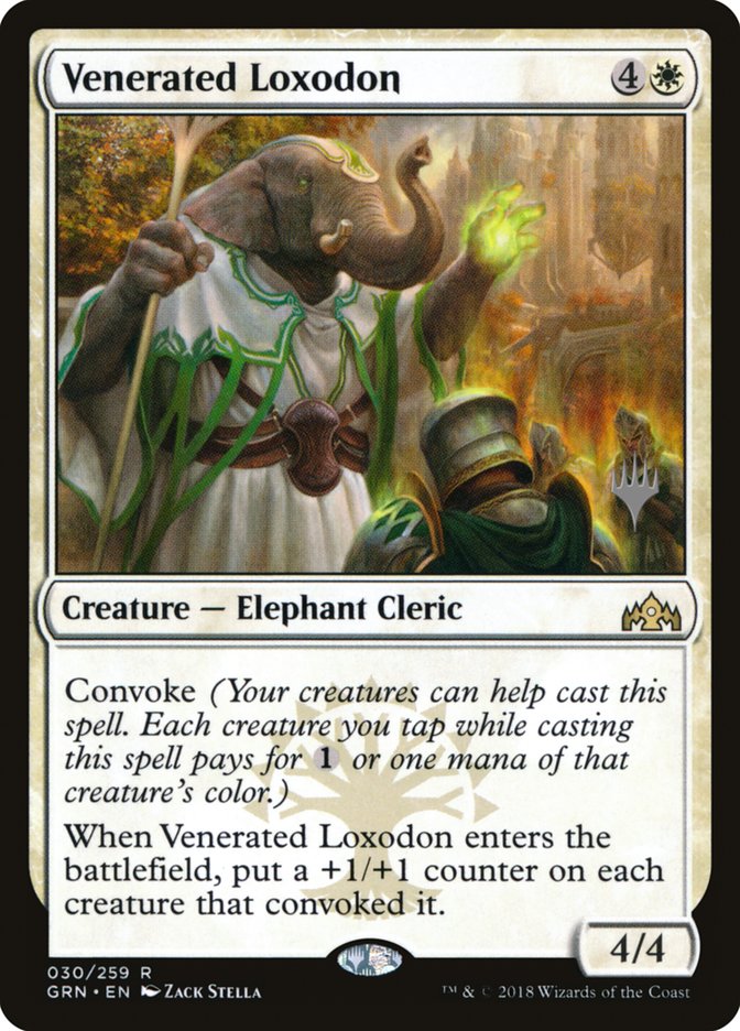 Venerated Loxodon (Promo Pack) [Guilds of Ravnica Promos] | Shuffle n Cut Hobbies & Games