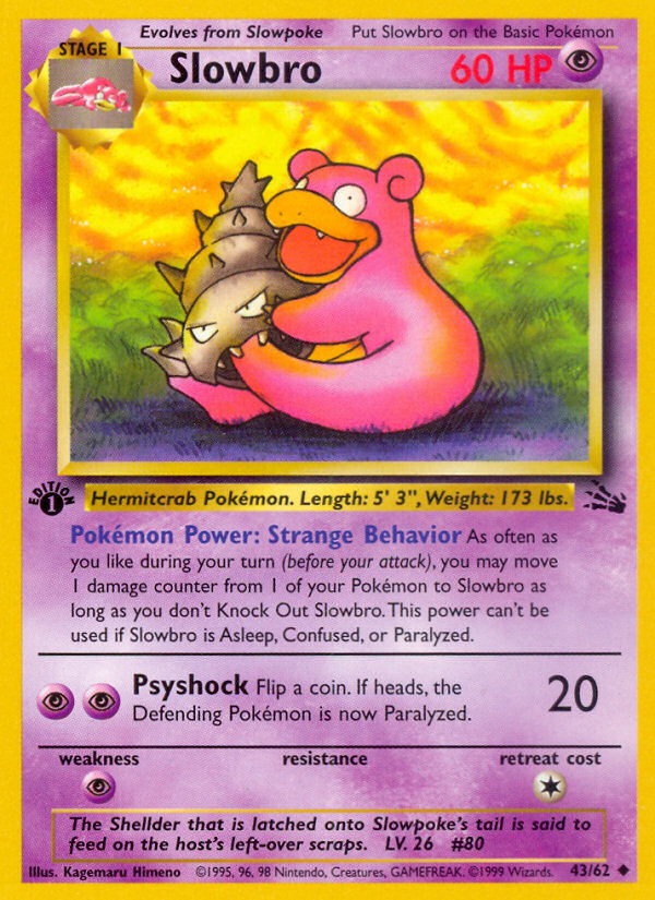 Slowbro (43/62) [Fossil 1st Edition] | Shuffle n Cut Hobbies & Games