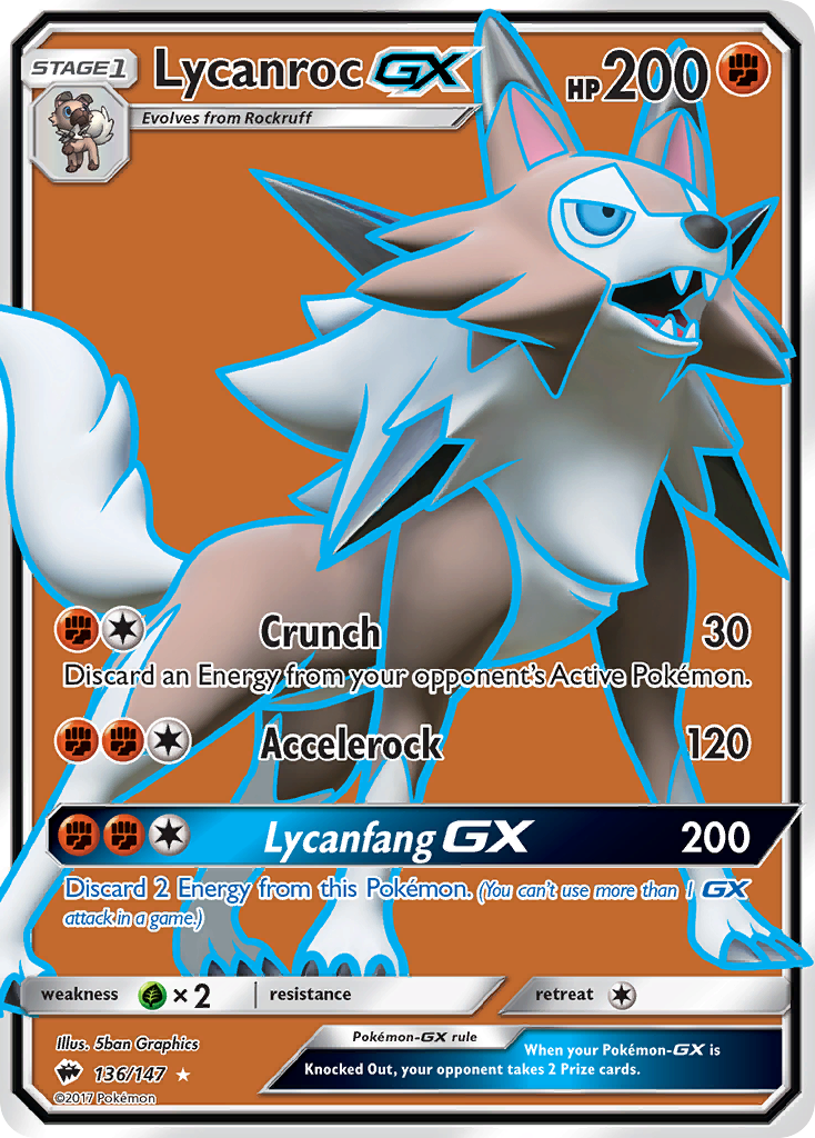 Lycanroc GX (136/147) [Sun & Moon: Burning Shadows] | Shuffle n Cut Hobbies & Games