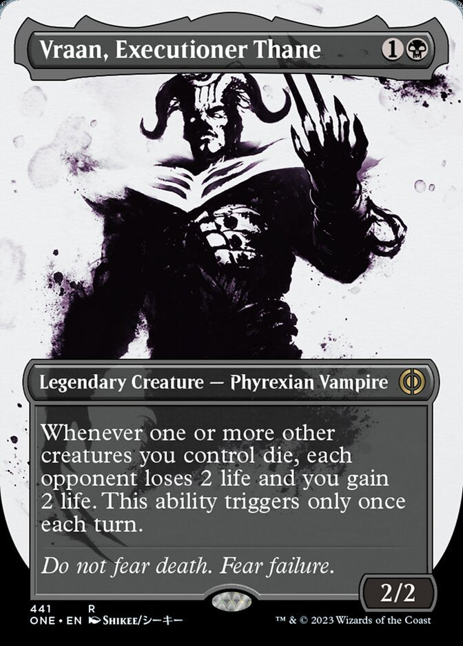 Vraan, Executioner Thane (Borderless Ichor Step-and-Compleat Foil) [Phyrexia: All Will Be One] | Shuffle n Cut Hobbies & Games