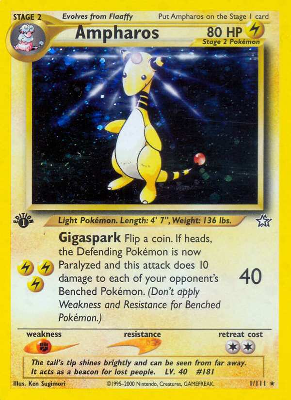 Ampharos (1/111) [Neo Genesis 1st Edition] | Shuffle n Cut Hobbies & Games