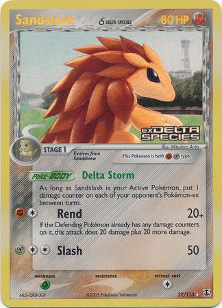 Sandslash (27/113) (Delta Species) (Stamped) [EX: Delta Species] | Shuffle n Cut Hobbies & Games