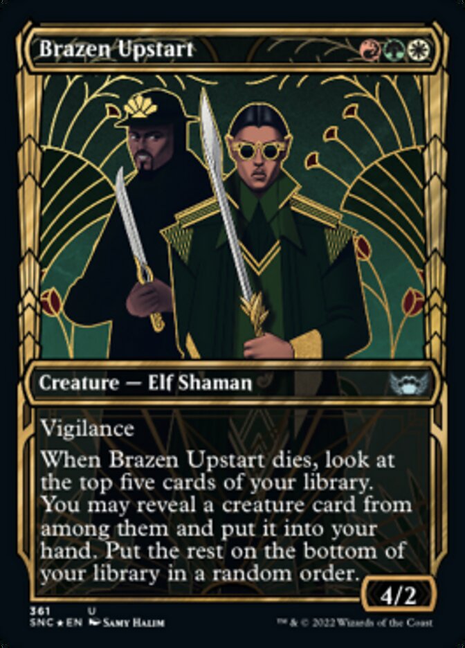 Brazen Upstart (Showcase Golden Age Gilded Foil) [Streets of New Capenna] | Shuffle n Cut Hobbies & Games