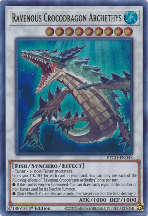 Ravenous Crocodragon Archethys [ETCO-EN043] Ultra Rare | Shuffle n Cut Hobbies & Games