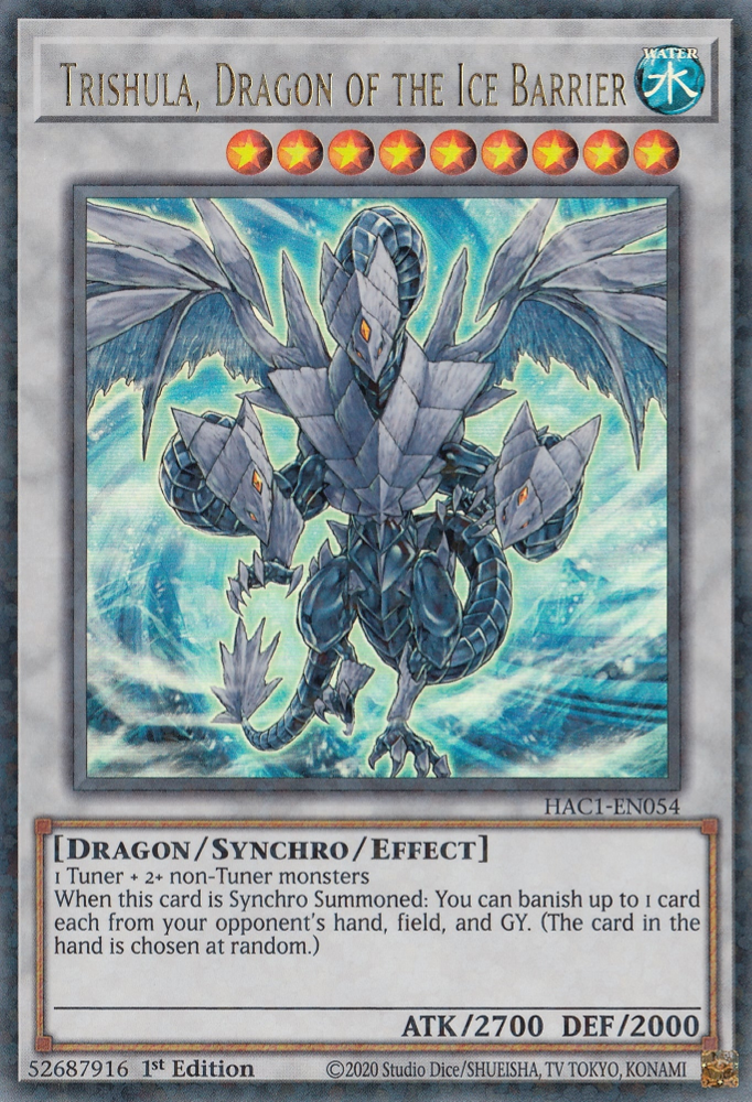 Trishula, Dragon of the Ice Barrier (Duel Terminal) [HAC1-EN054] Parallel Rare | Shuffle n Cut Hobbies & Games