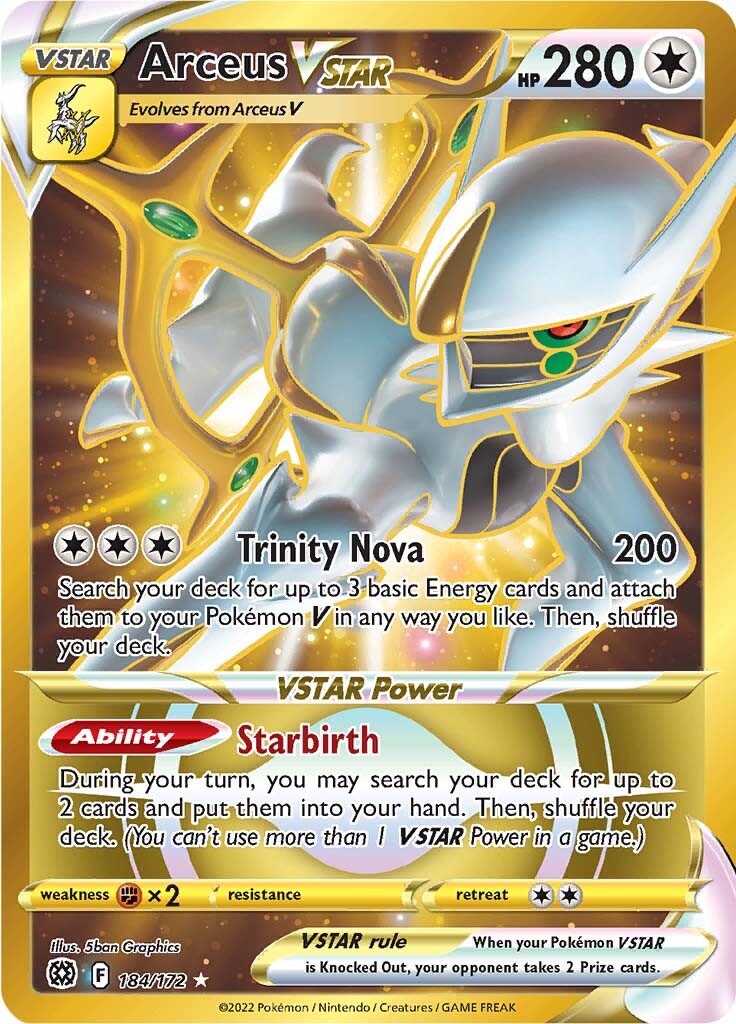 Arceus VSTAR (184/172) [Sword & Shield: Brilliant Stars] | Shuffle n Cut Hobbies & Games