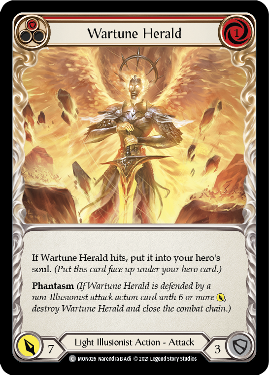 Wartune Herald (Red) (Rainbow Foil) [MON026-RF] 1st Edition Rainbow Foil | Shuffle n Cut Hobbies & Games