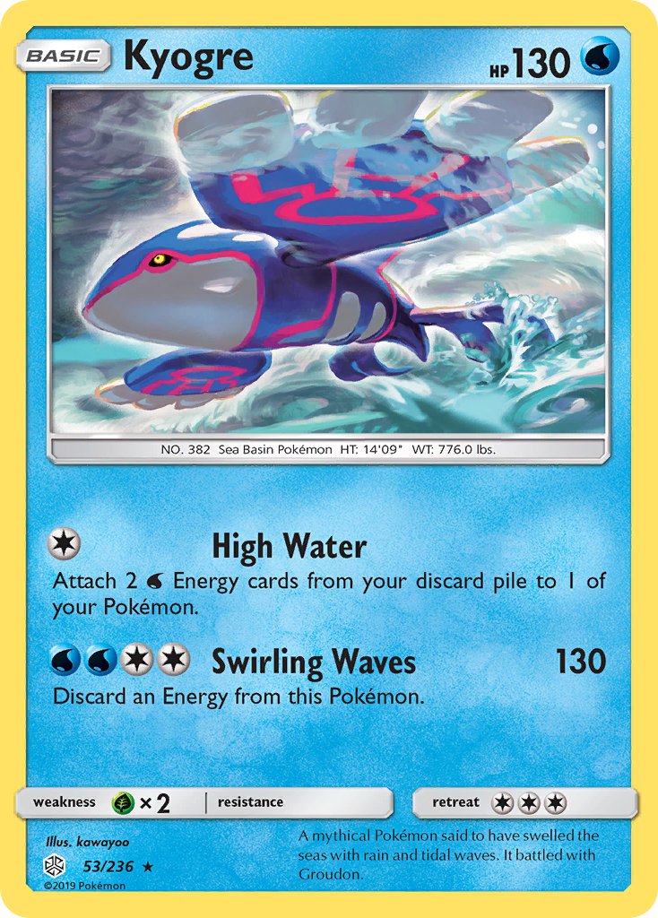 Kyogre (53/236) (Cracked Ice Holo) (Theme Deck Exclusive) [Sun & Moon: Cosmic Eclipse] | Shuffle n Cut Hobbies & Games