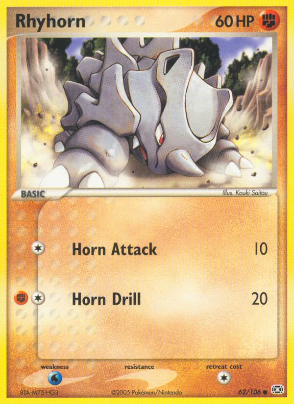 Rhyhorn (62/106) [EX: Emerald] | Shuffle n Cut Hobbies & Games