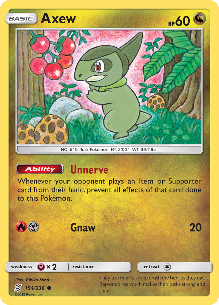 Axew (154/236) [Sun & Moon: Unified Minds] | Shuffle n Cut Hobbies & Games