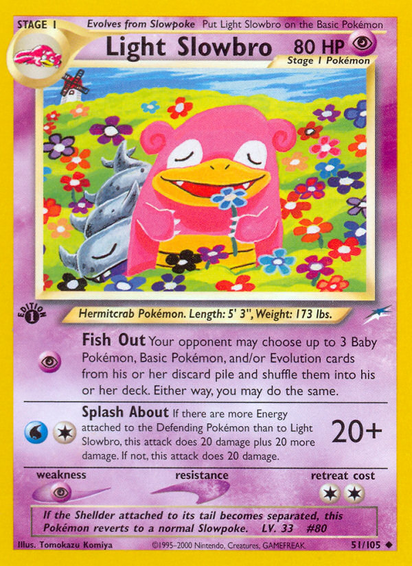 Light Slowbro (51/105) [Neo Destiny 1st Edition] | Shuffle n Cut Hobbies & Games