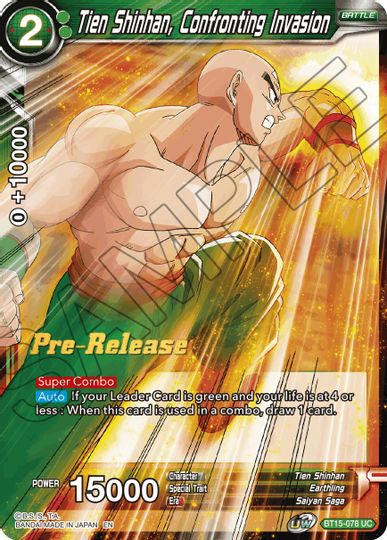 Tien Shinhan, Confronting Invasion (BT15-078) [Saiyan Showdown Prerelease Promos] | Shuffle n Cut Hobbies & Games