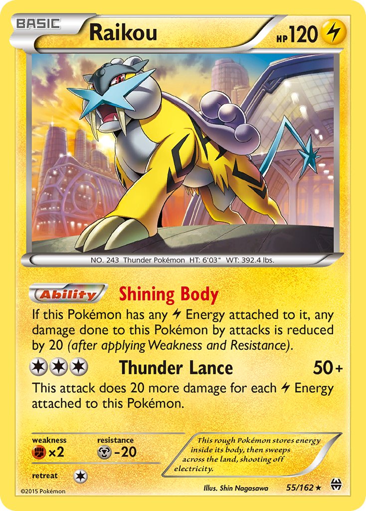 Raikou (55/162) (Cosmos Holo) (Blister Exclusive) [XY: BREAKthrough] | Shuffle n Cut Hobbies & Games