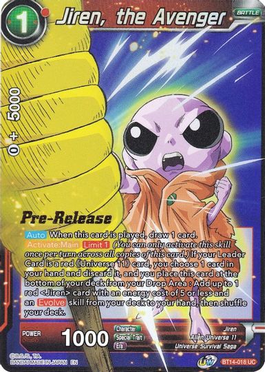 Jiren, the Avenger (BT14-018) [Cross Spirits Prerelease Promos] | Shuffle n Cut Hobbies & Games