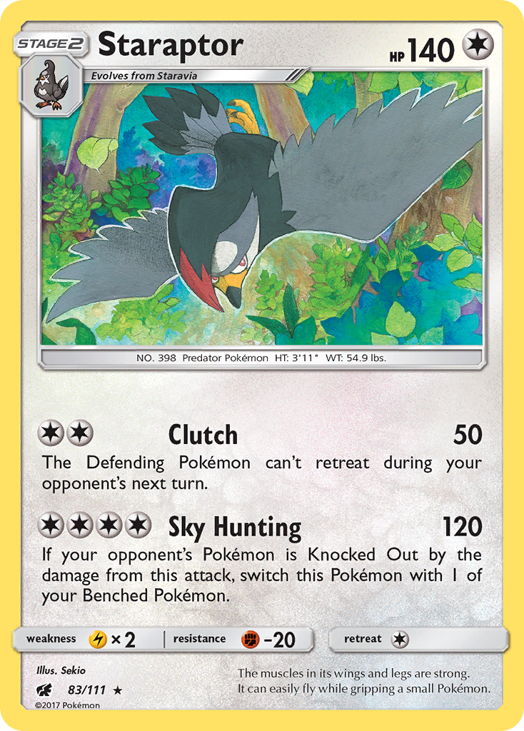 Staraptor (83/111) [Sun & Moon: Crimson Invasion] | Shuffle n Cut Hobbies & Games