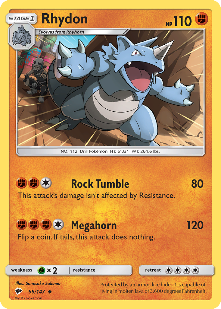 Rhydon (66/147) [Sun & Moon: Burning Shadows] | Shuffle n Cut Hobbies & Games