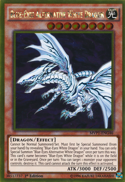 Blue-Eyes Alternative White Dragon [MVP1-ENG46] Gold Rare | Shuffle n Cut Hobbies & Games