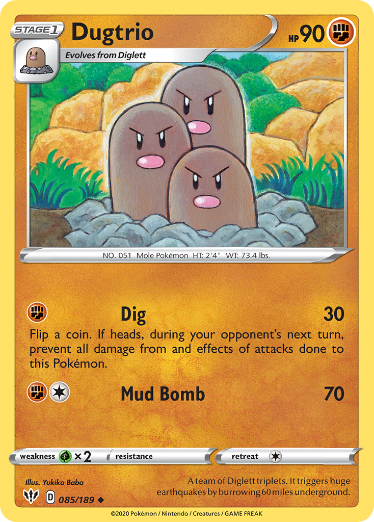 Dugtrio (085/189) [Sword & Shield: Darkness Ablaze] | Shuffle n Cut Hobbies & Games