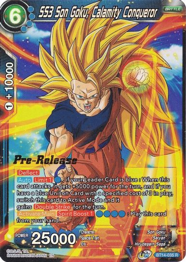 SS3 Son Goku, Calamity Conqueror (BT14-035) [Cross Spirits Prerelease Promos] | Shuffle n Cut Hobbies & Games