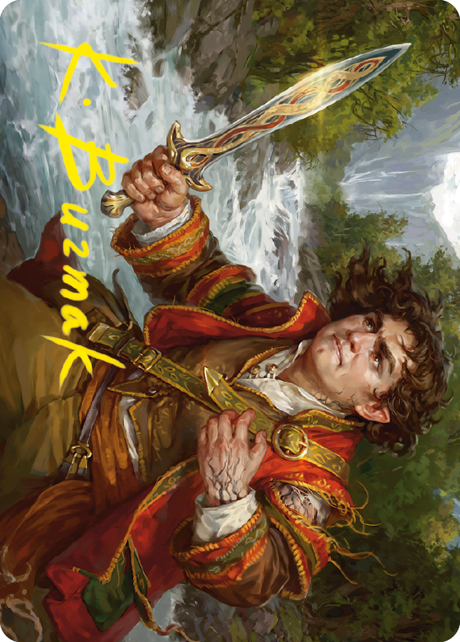 Frodo Baggins Art Card (16/81) (Gold-Stamped Signature) [The Lord of the Rings: Tales of Middle-earth Art Series] | Shuffle n Cut Hobbies & Games