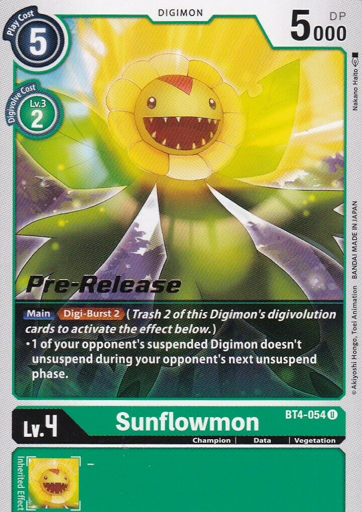 Sunflowmon [BT4-054] [Great Legend Pre-Release Promos] | Shuffle n Cut Hobbies & Games