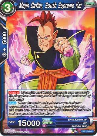 Majin Defier, South Supreme Kai [BT3-040] | Shuffle n Cut Hobbies & Games