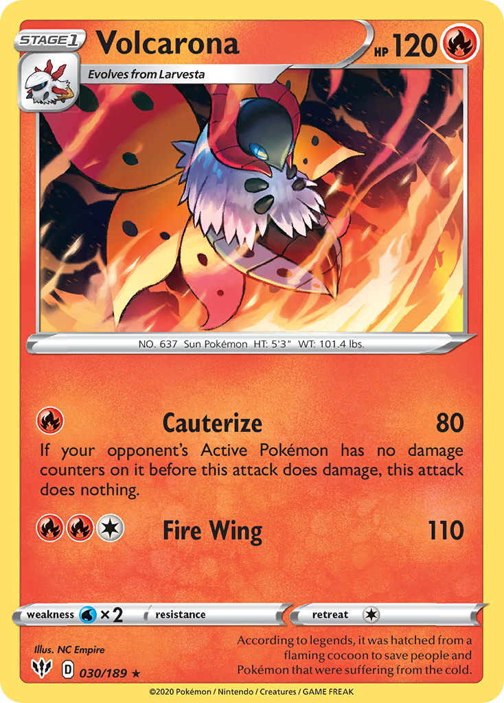 Volcarona (030/189) [Sword & Shield: Darkness Ablaze] | Shuffle n Cut Hobbies & Games