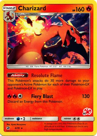 Charizard (3/70) (Charizard Stamp #39) [Battle Academy 2020] | Shuffle n Cut Hobbies & Games