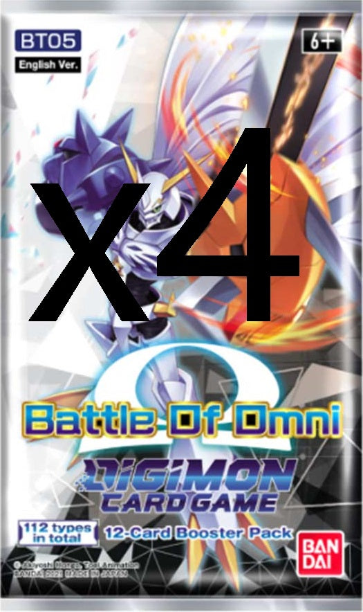 Digimon Card Game Series Battle of Omni BT05 Booster x 4 | Shuffle n Cut Hobbies & Games