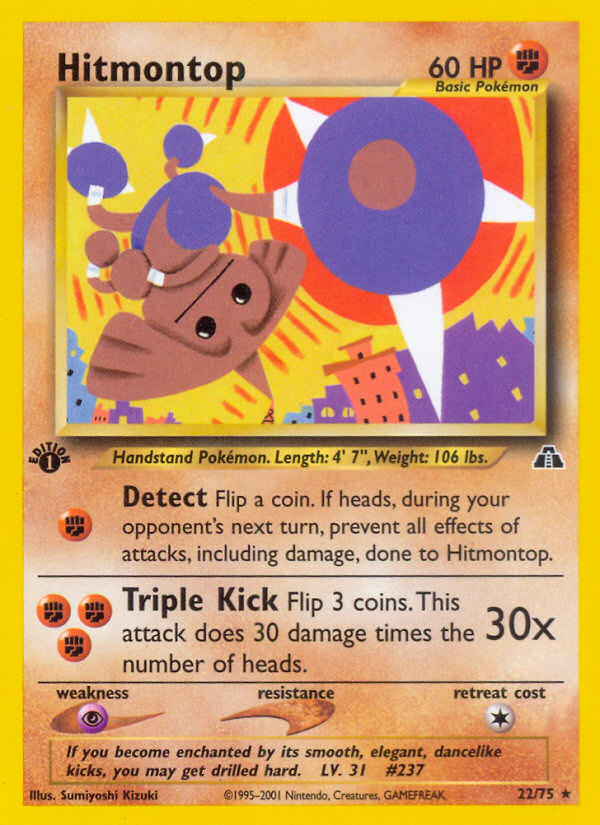 Hitmontop (22/75) [Neo Discovery 1st Edition] | Shuffle n Cut Hobbies & Games