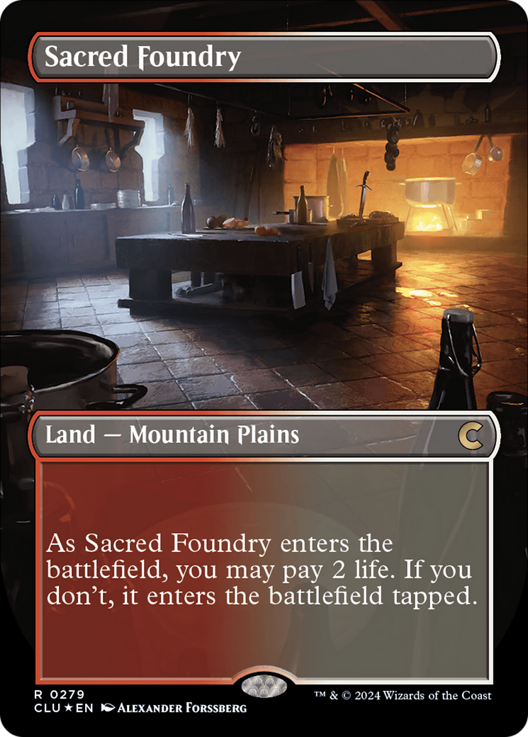 Sacred Foundry (Borderless) [Ravnica: Clue Edition] | Shuffle n Cut Hobbies & Games