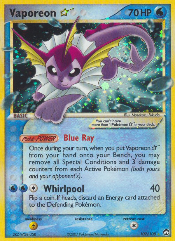 Vaporeon Star (102/108) [EX: Power Keepers] | Shuffle n Cut Hobbies & Games