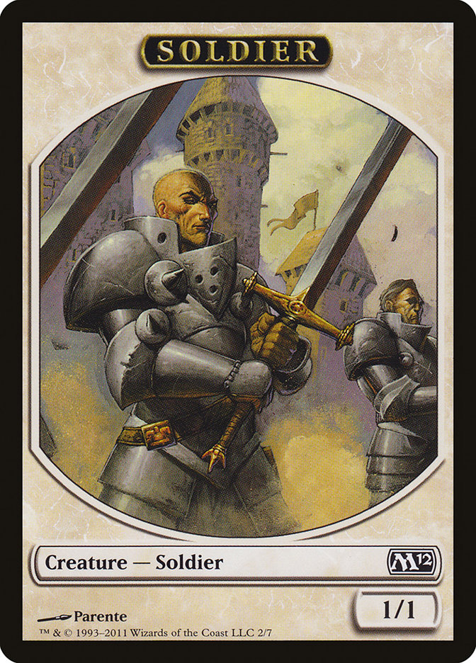 Soldier Token [Magic 2012 Tokens] | Shuffle n Cut Hobbies & Games