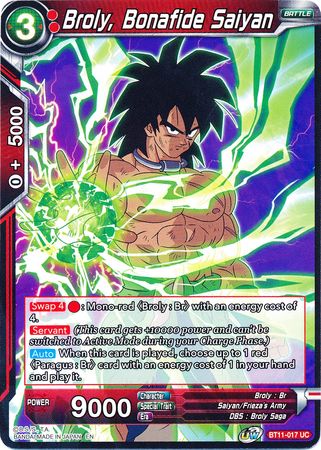 Broly, Bonafide Saiyan [BT11-017] | Shuffle n Cut Hobbies & Games