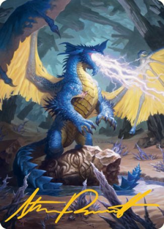 Blue Dragon Art Card (Gold-Stamped Signature) [Dungeons & Dragons: Adventures in the Forgotten Realms Art Series] | Shuffle n Cut Hobbies & Games