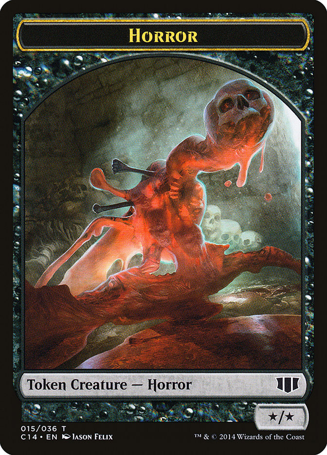 Horror // Zombie (016/036) Double-Sided Token [Commander 2014 Tokens] | Shuffle n Cut Hobbies & Games