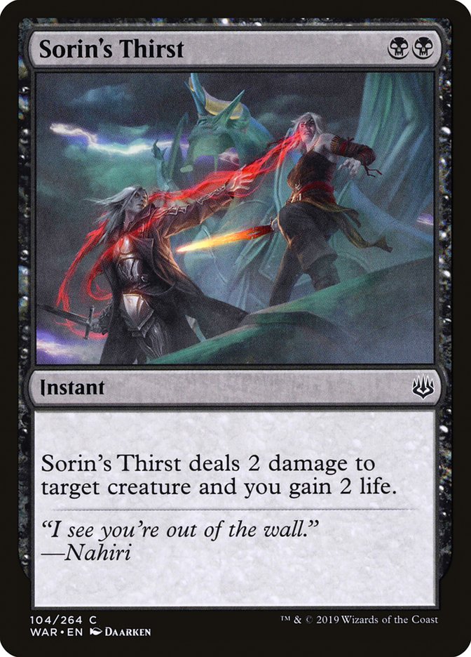 Sorin's Thirst [War of the Spark] | Shuffle n Cut Hobbies & Games