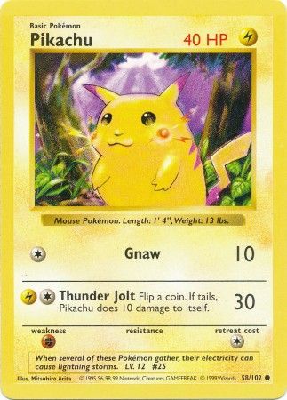 Pikachu (58/102) (Red Cheeks Misprint) [Base Set Shadowless Unlimited] | Shuffle n Cut Hobbies & Games