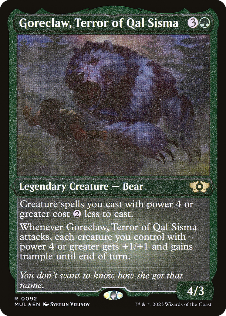 Goreclaw, Terror of Qal Sisma (Foil Etched) [Multiverse Legends] | Shuffle n Cut Hobbies & Games