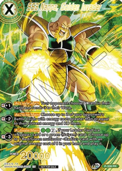 SS3 Nappa, Golden Invader (Gold Stamped) (P-339) [Saiyan Showdown Prerelease Promos] | Shuffle n Cut Hobbies & Games