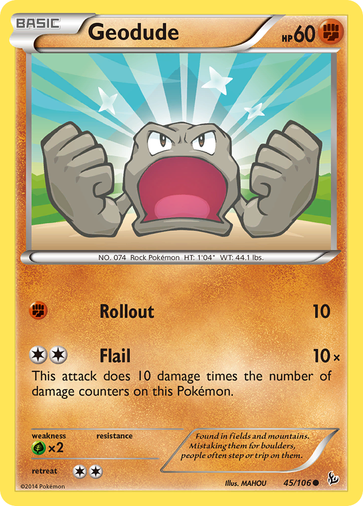 Geodude (45/106) [XY: Flashfire] | Shuffle n Cut Hobbies & Games