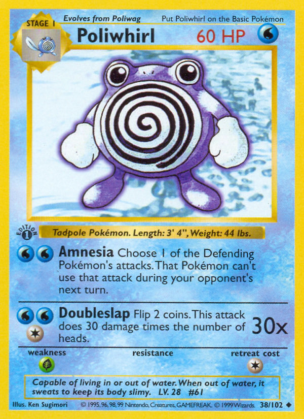 Poliwhirl (38/102) (Shadowless) [Base Set 1st Edition] | Shuffle n Cut Hobbies & Games