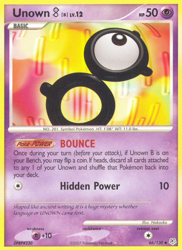 Unown B (66/130) [Diamond & Pearl: Base Set] | Shuffle n Cut Hobbies & Games