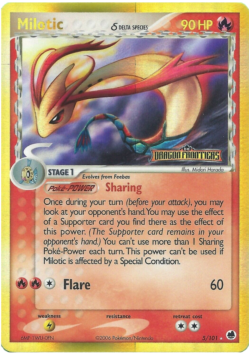 Milotic (5/101) (Delta Species) (Stamped) [EX: Dragon Frontiers] | Shuffle n Cut Hobbies & Games